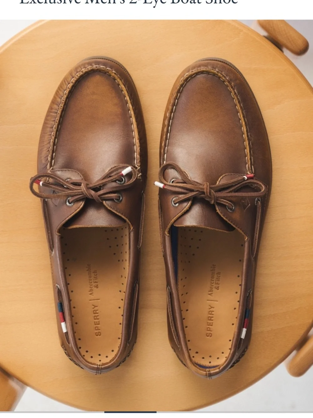 Sperry Authentic Original A&F Exclusive Brown Leather 2-Eye Classic Boat Shoes